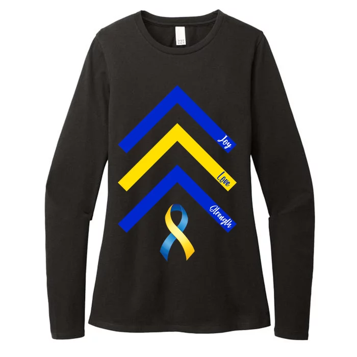 Down Syndrome Awareness Joy Love Strength Womens CVC Long Sleeve Shirt