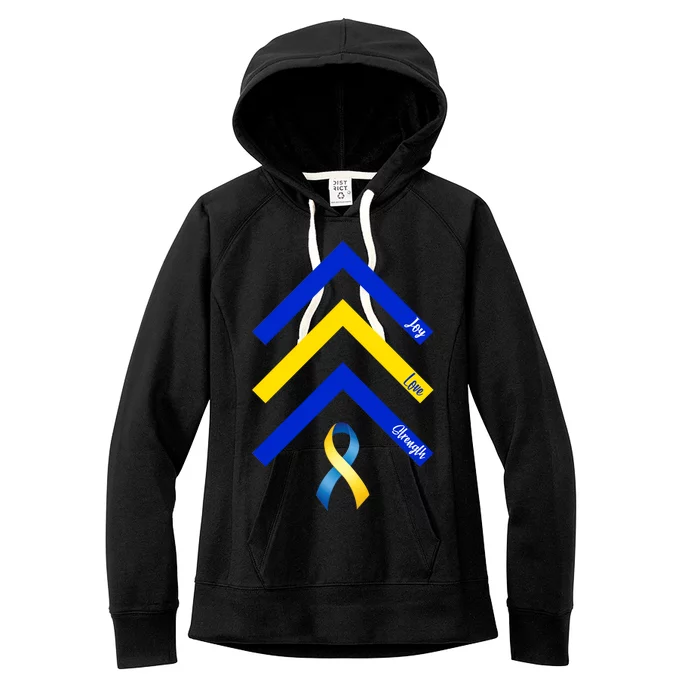 Down Syndrome Awareness Joy Love Strength Women's Fleece Hoodie