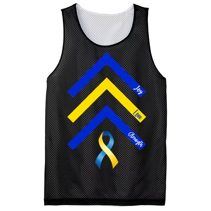 Down Syndrome Awareness Joy Love Strength Mesh Reversible Basketball Jersey Tank