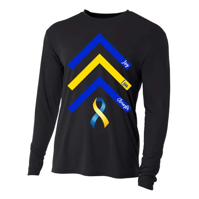 Down Syndrome Awareness Joy Love Strength Cooling Performance Long Sleeve Crew