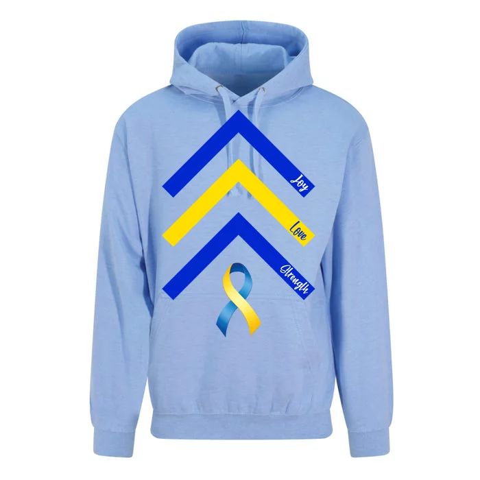 Down Syndrome Awareness Joy Love Strength Unisex Surf Hoodie