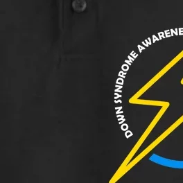 Down Syndrome Awareness Lightning Bolt Dry Zone Grid Performance Polo