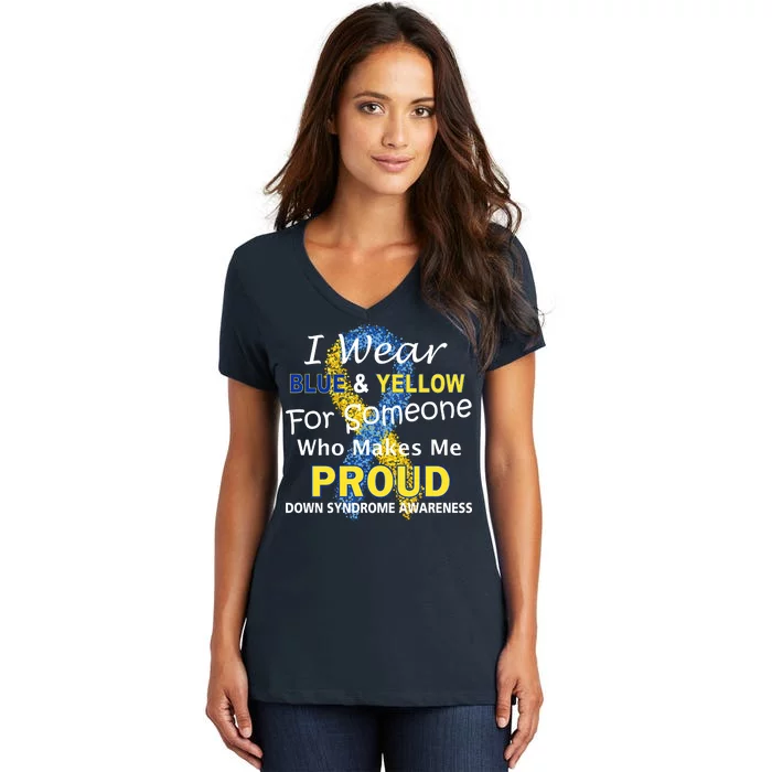 Down Syndrome Awareness Makes Me Proud Women's V-Neck T-Shirt