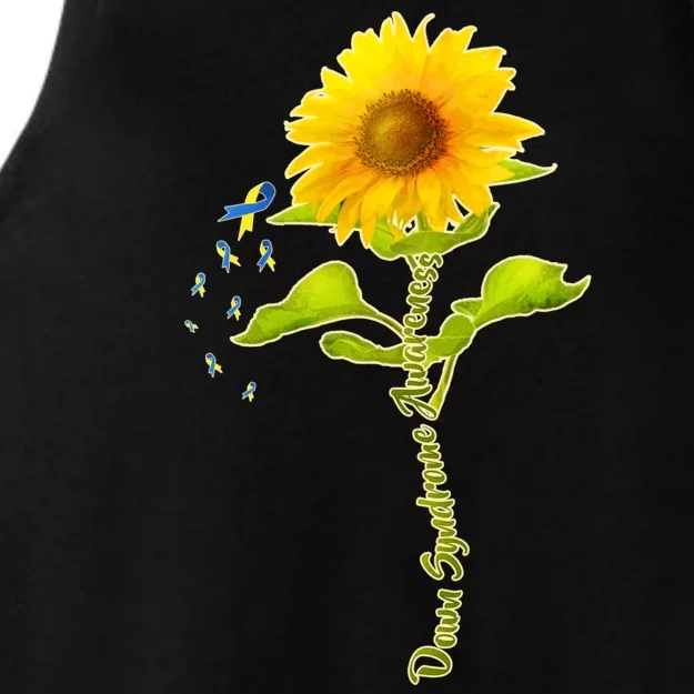 Down Syndrome Awareness Sunflower Ladies Tri-Blend Wicking Tank