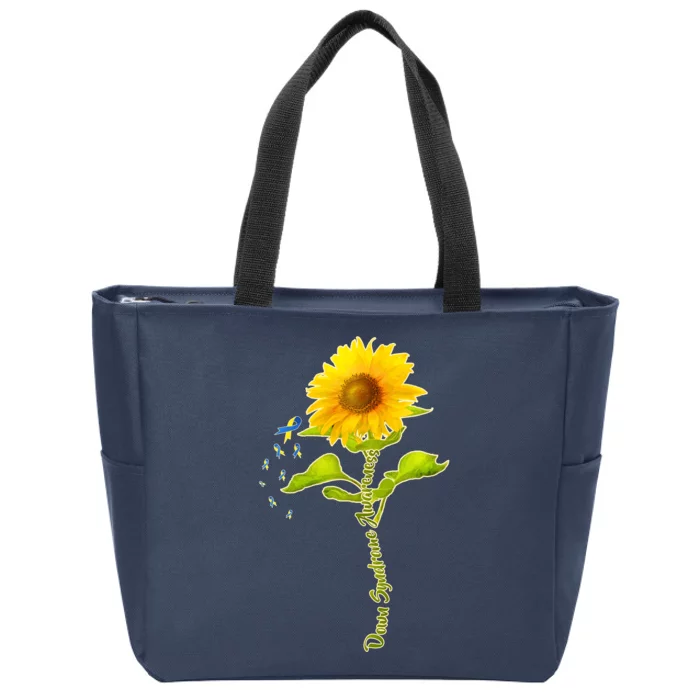 Down Syndrome Awareness Sunflower Zip Tote Bag