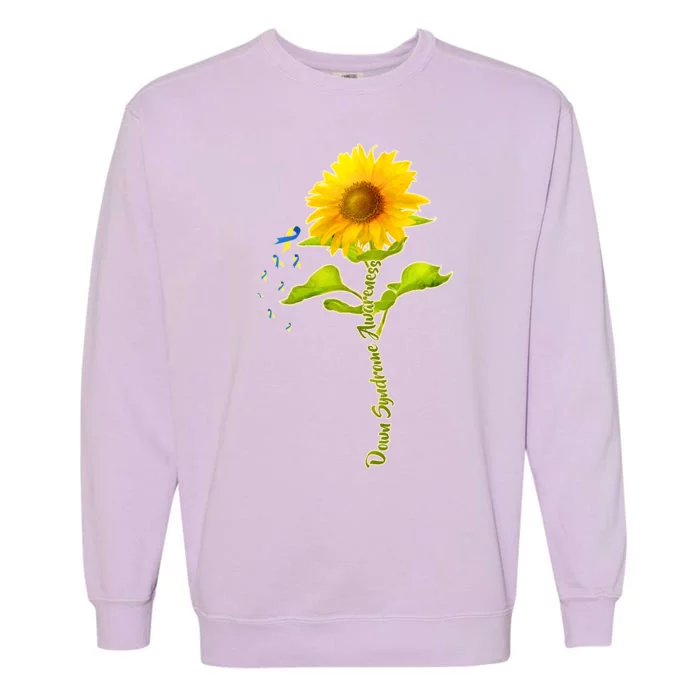 Down Syndrome Awareness Sunflower Garment-Dyed Sweatshirt