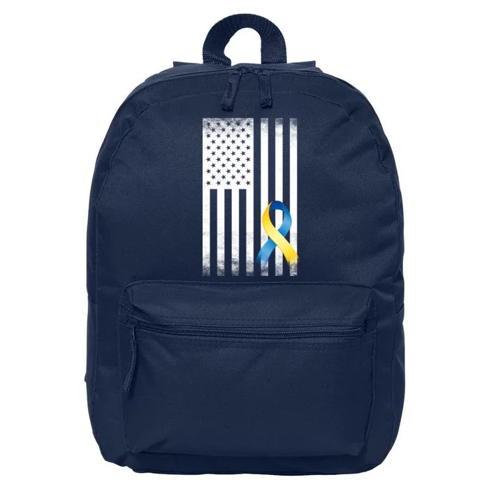 Down Syndrome Awareness USA Flag 16 in Basic Backpack