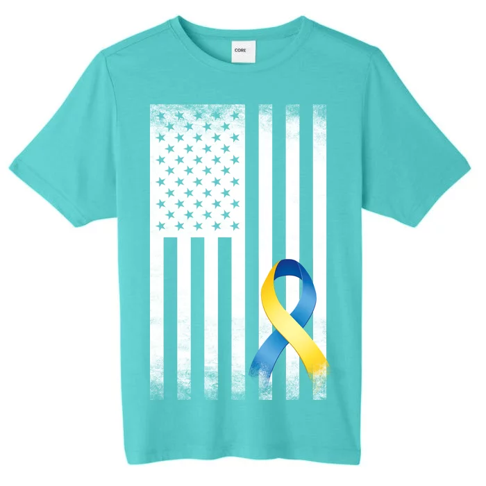 Down Syndrome Awareness USA Flag ChromaSoft Performance T-Shirt