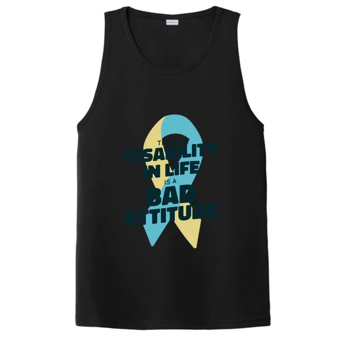 Down Syndrome Bad Attitude Performance Tank