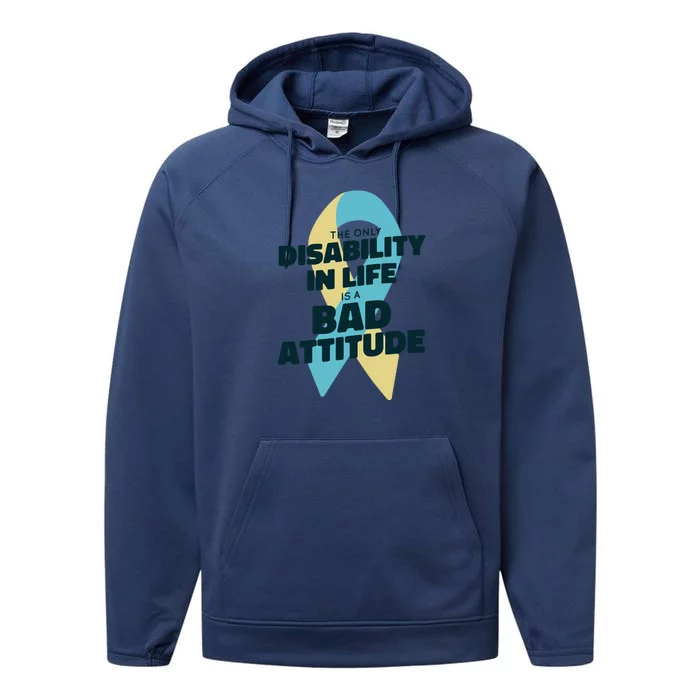 Down Syndrome Bad Attitude Performance Fleece Hoodie