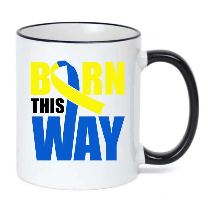 Down Syndrome Born This Way Ribbon Black Color Changing Mug