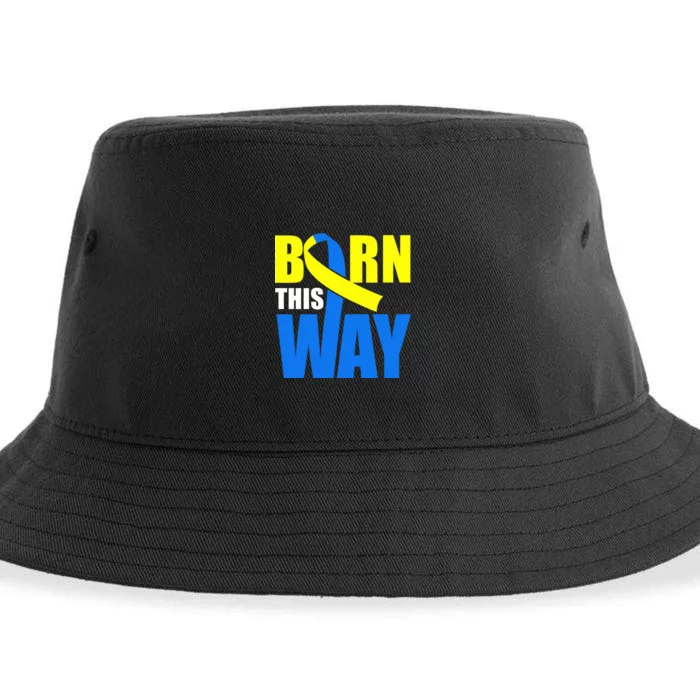 Down Syndrome Born This Way Ribbon Sustainable Bucket Hat