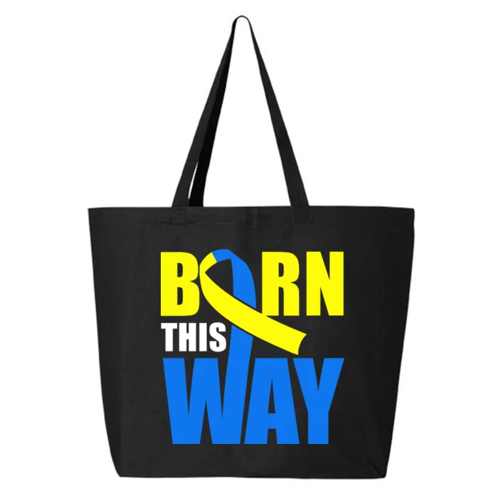 Down Syndrome Born This Way Ribbon 25L Jumbo Tote