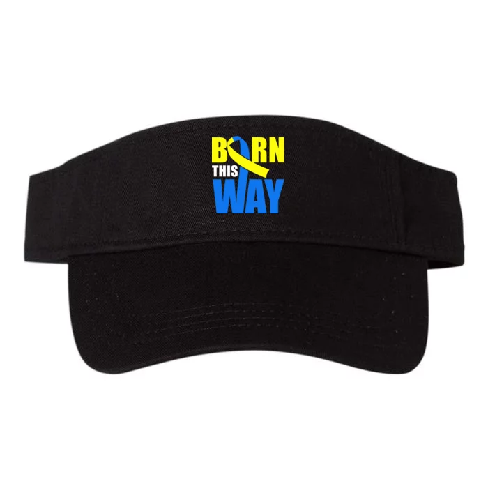 Down Syndrome Born This Way Ribbon Valucap Bio-Washed Visor