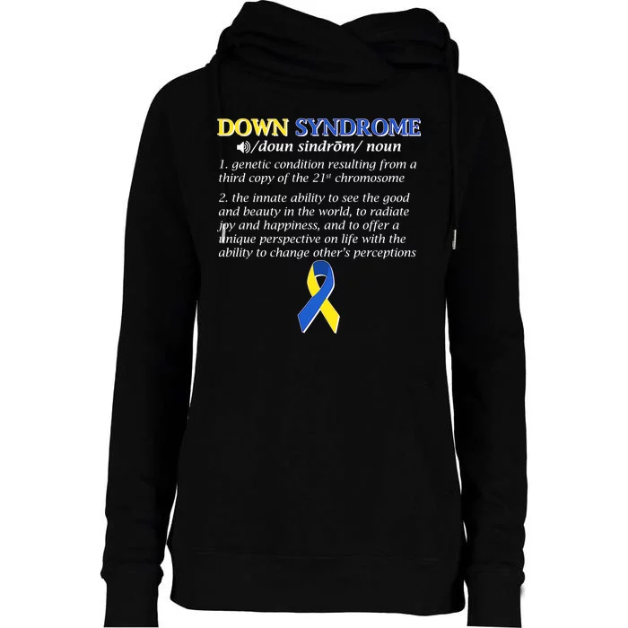 Down Syndrome Definition Womens Funnel Neck Pullover Hood