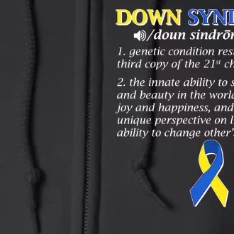 Down Syndrome Definition Full Zip Hoodie