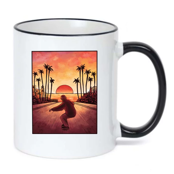 Downhill Sunset Skate Black Color Changing Mug