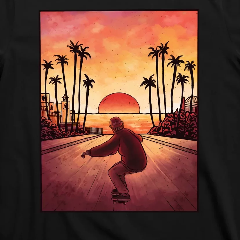 Downhill Sunset Skate T-Shirt