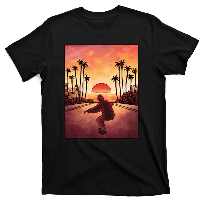 Downhill Sunset Skate T-Shirt