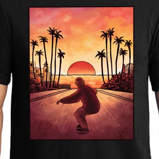 Downhill Sunset Skate Pajama Set