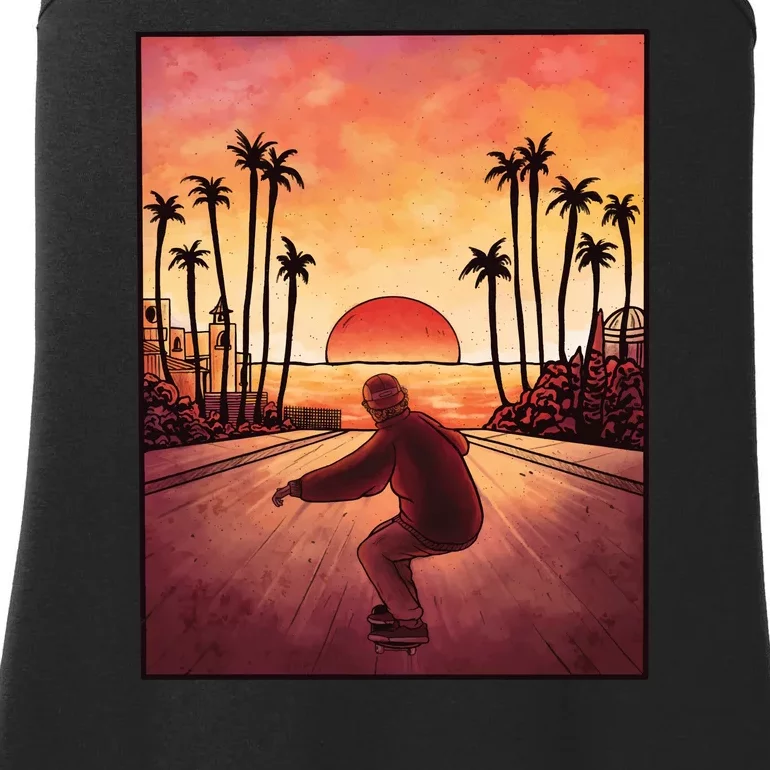 Downhill Sunset Skate Ladies Essential Tank