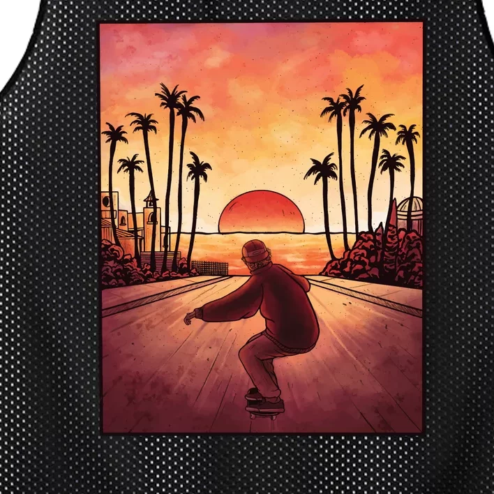 Downhill Sunset Skate Mesh Reversible Basketball Jersey Tank