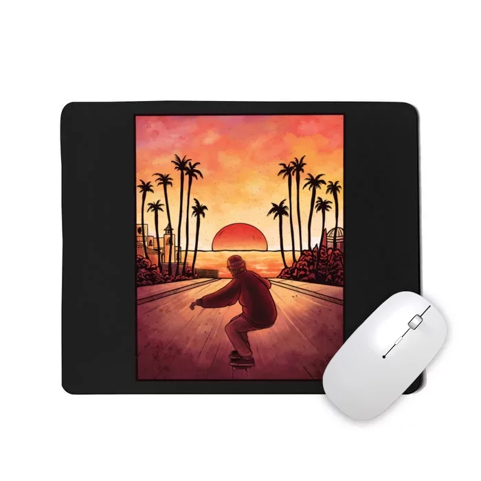 Downhill Sunset Skate Mousepad