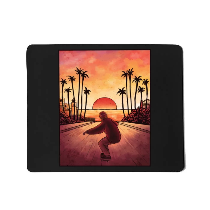 Downhill Sunset Skate Mousepad