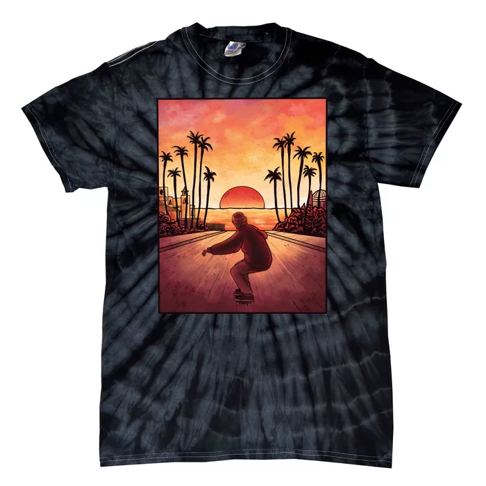 Downhill Sunset Skate Tie-Dye T-Shirt