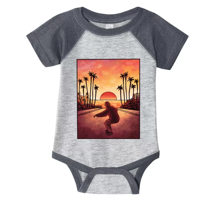 Downhill Sunset Skate Infant Baby Jersey Bodysuit