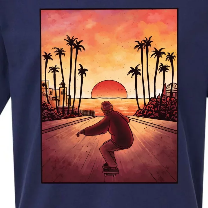 Downhill Sunset Skate Sueded Cloud Jersey T-Shirt