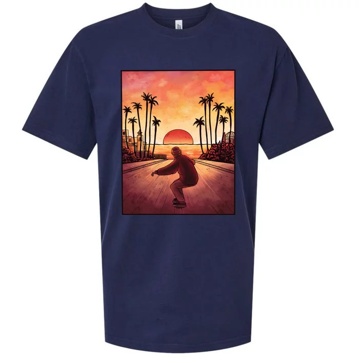 Downhill Sunset Skate Sueded Cloud Jersey T-Shirt