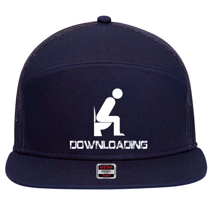 Downloading Poop Toilet 7 Panel Mesh Trucker Snapback Hat