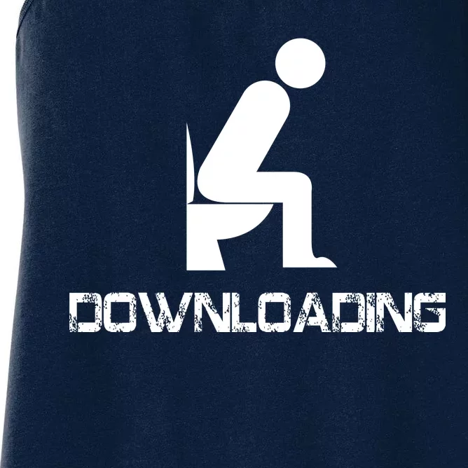 Downloading Poop Toilet Women's Racerback Tank