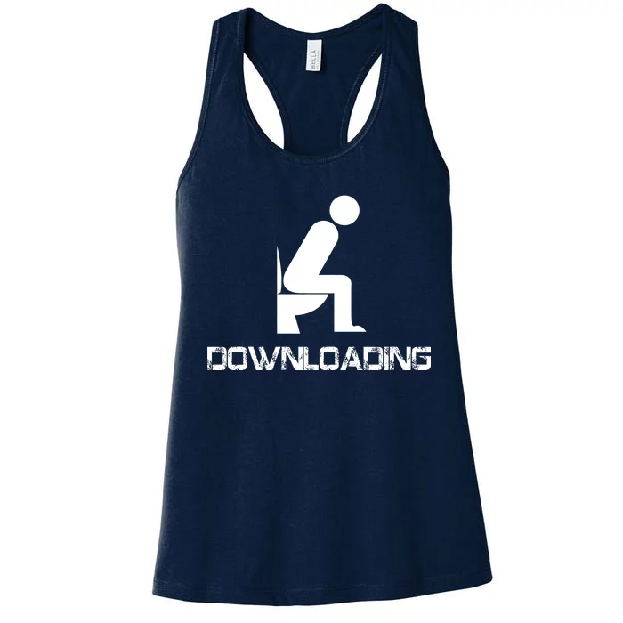 Downloading Poop Toilet Women's Racerback Tank