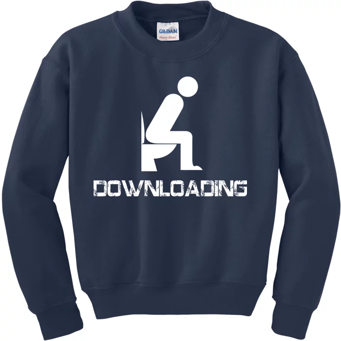 Downloading Poop Toilet Kids Sweatshirt