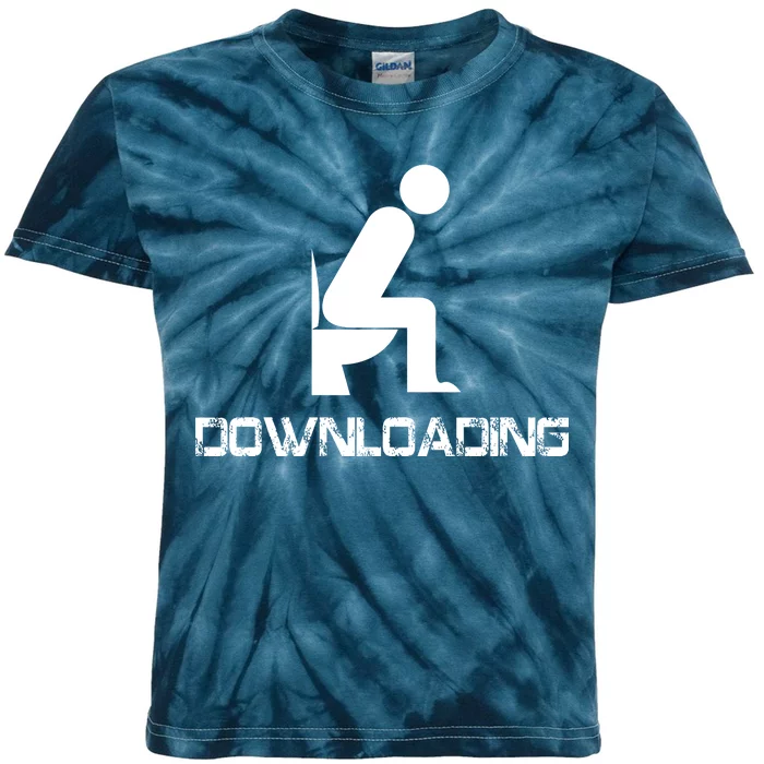 Downloading Poop Toilet Kids Tie-Dye T-Shirt