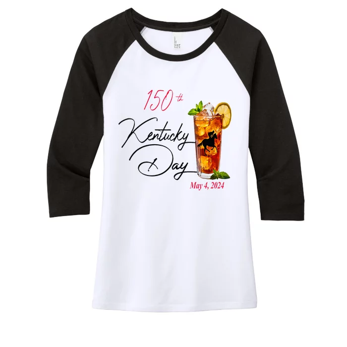 Derby Party 150th Derby Day Horse Racing Talk Derby To Me Women's Tri-Blend 3/4-Sleeve Raglan Shirt