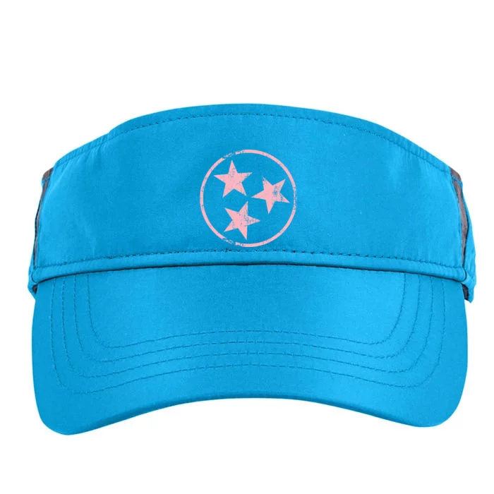 Distressed Pink 3 Star TN Flag Fun Pink Tennessee State Flag Adult Drive Performance Visor