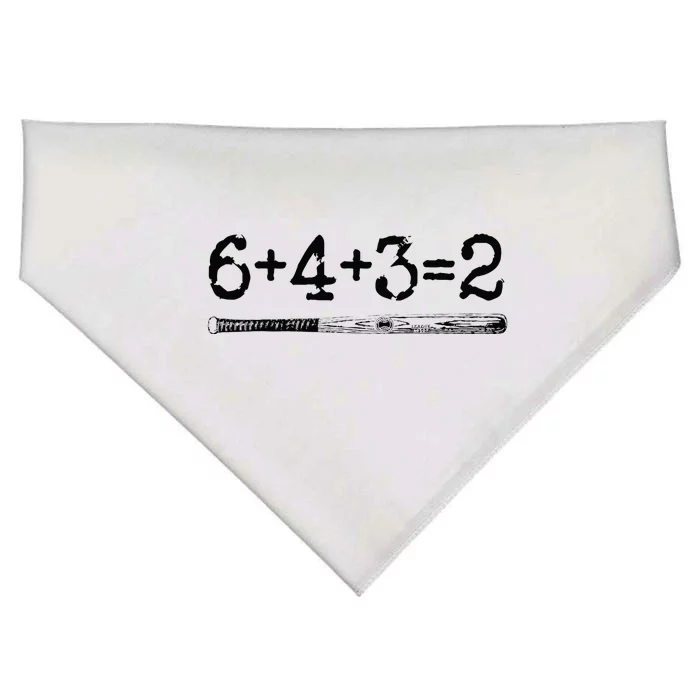 Double Play 6 4 3 2 Vintage Baseball Math Softball Player USA-Made Doggie Bandana