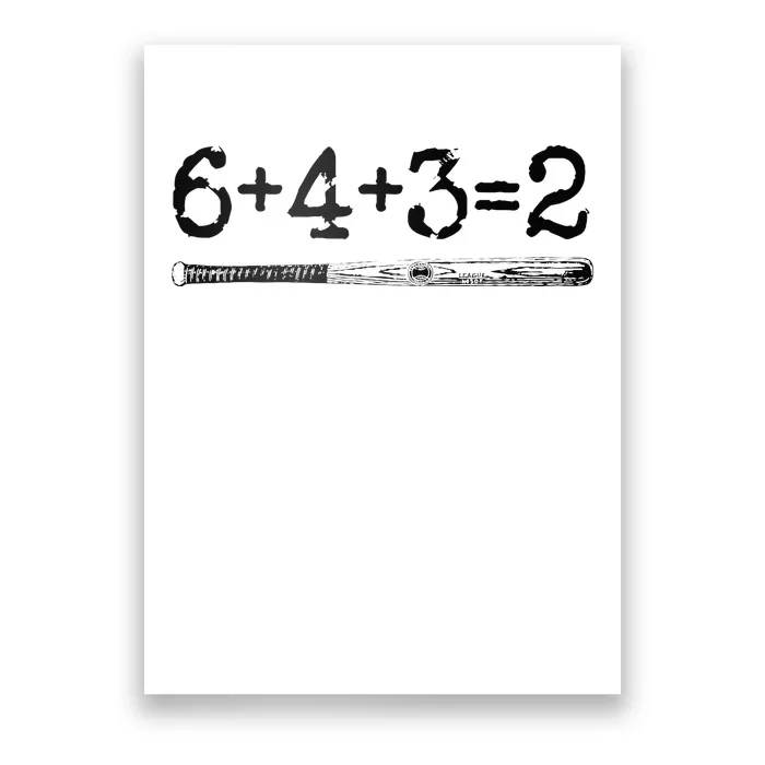 Double Play 6 4 3 2 Vintage Baseball Math Softball Player Poster