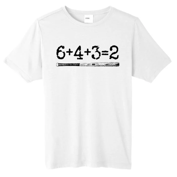 Double Play 6 4 3 2 Vintage Baseball Math Softball Player ChromaSoft Performance T-Shirt