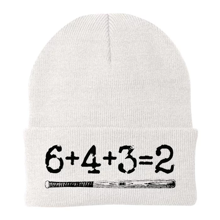 Double Play 6 4 3 2 Vintage Baseball Math Softball Player Knit Cap Winter Beanie