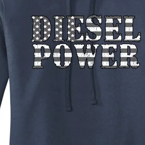 Diesel Power American Flag Funny Truck Mechanic Gift Great Gift Women's Pullover Hoodie