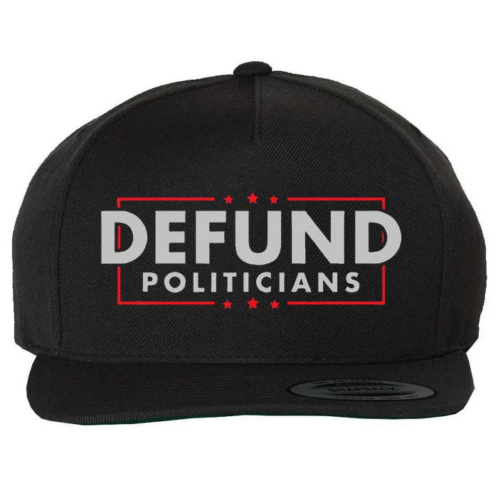 Defund Politicians Anti Government Political Wool Snapback Cap