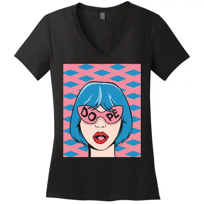 Dope Pop Art Women's V-Neck T-Shirt