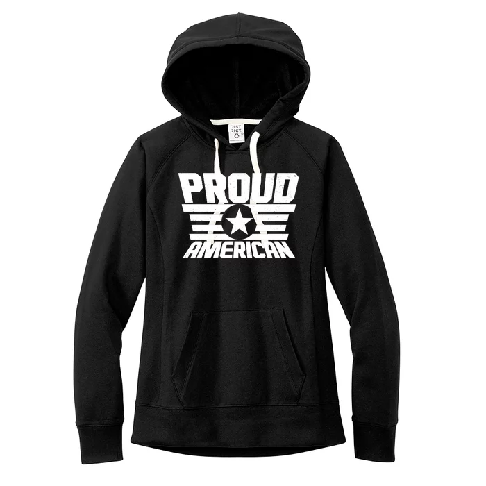 Distressed Proud American USA Patriot Women's Fleece Hoodie