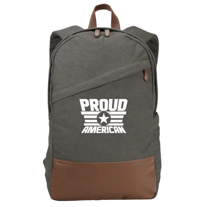 Distressed Proud American USA Patriot Cotton Canvas Backpack