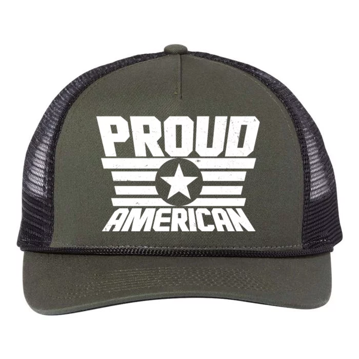 Distressed Proud American USA Patriot Retro Rope Trucker Hat Cap