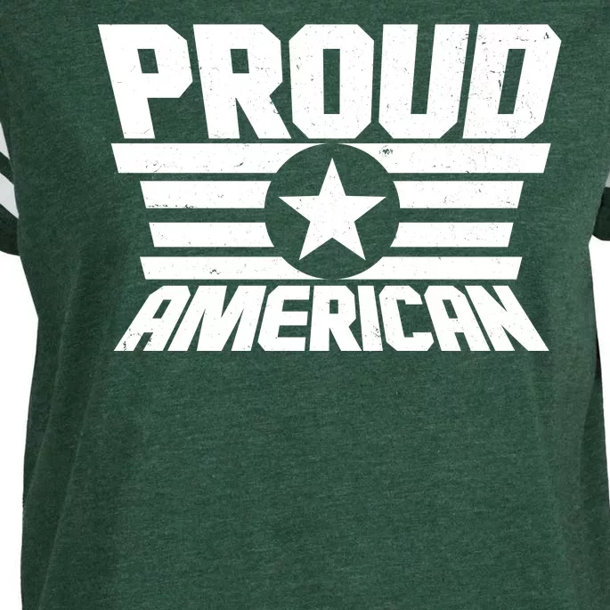 Distressed Proud American USA Patriot Enza Ladies Jersey Football T-Shirt